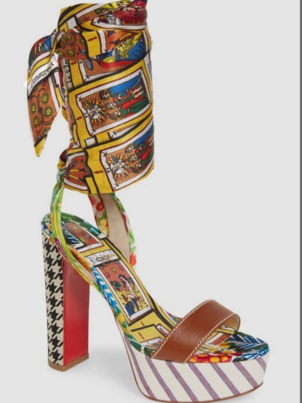 Christian Louboutin Sandale du Désert Alta Tarot Ankle Tie Platform Sandal